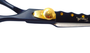 Matte Black Professional Barbers Scissors (Offset handle)