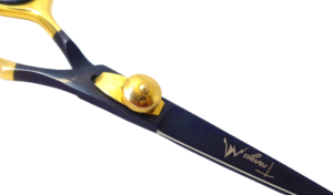 Gold & Black Professional Barber Scissor (Offset handle) Art # 3