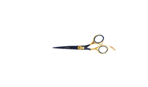 Gold & Black Professional Barber Scissor (Offset handle) Art #2