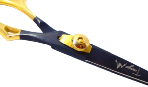 Gold & Black Professional Barber Scissor (Offset handle)