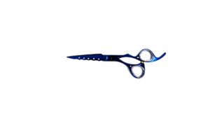 Navy Blue Pearly Professional Barber Scissor (Offset handle)
