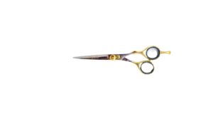 Chrome & Gold Professional Barber Scissor (Offset Handle)